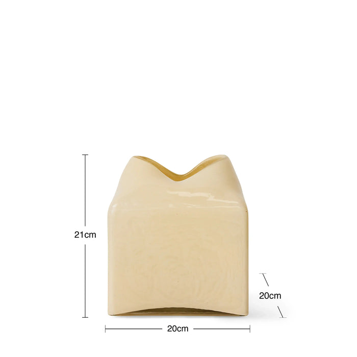 HKliving Forma Glass Vase Cream