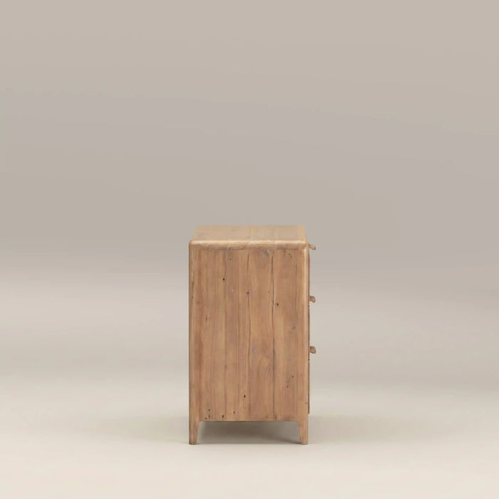 Winslow Small 3 Drawer Rectangle Wooden Bedside Table Natural