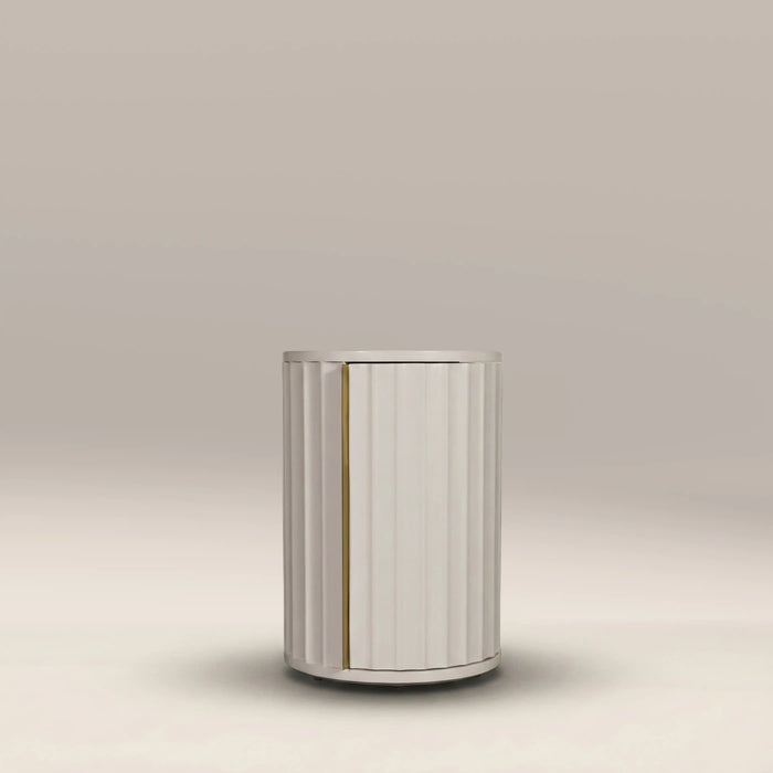 Suvi Right Round Bedside Table Ivory