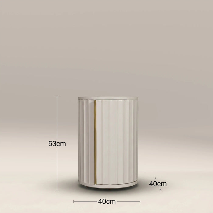 Suvi Right Round Bedside Table Ivory