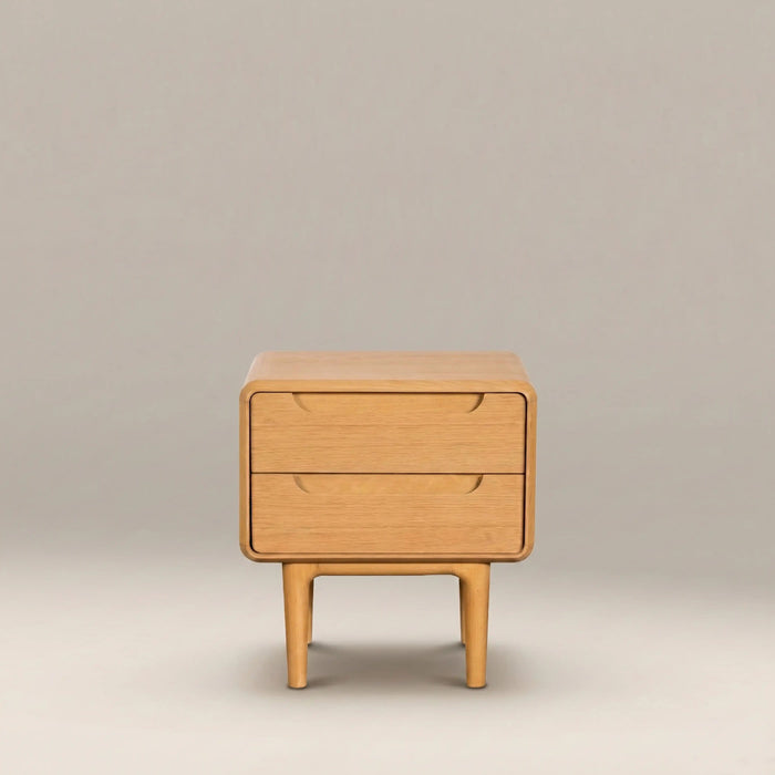 Percy 2 Drawer Rectangle Bedside Table Oak