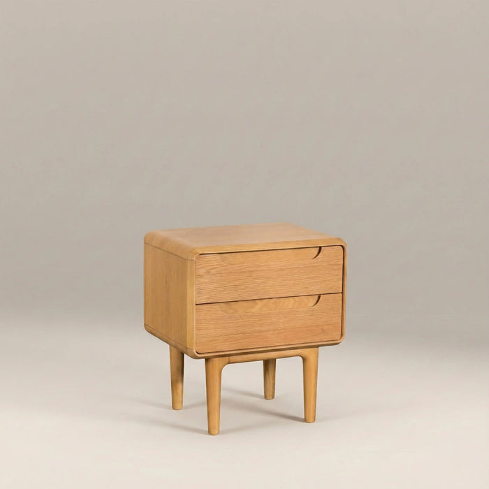 Percy 2 Drawer Rectangle Bedside Table Oak
