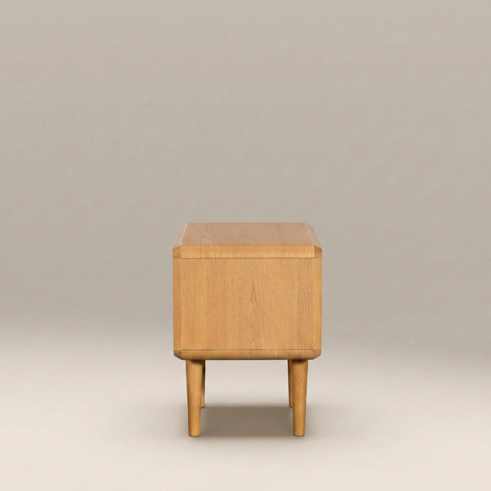 Percy 2 Drawer Rectangle Bedside Table Oak