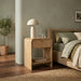 Winnie Large 1 Drawer Curved Wooden Bedside Table | Natural Mango Wood