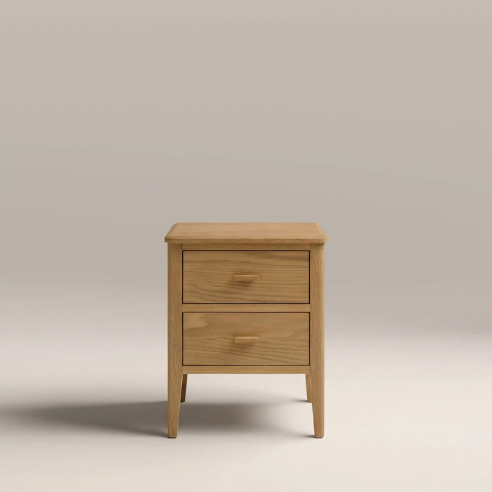 Zander 2 Drawer Rectangle Wooden Bedside Table Natural