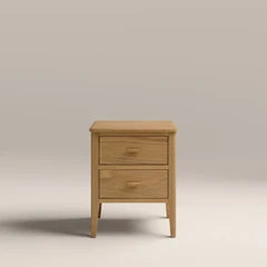 Zander 2 Drawer Rectangle Wooden Bedside Table | Natural