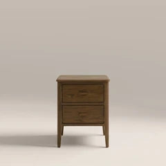 Zander 2 Drawer Rectangle Wooden Bedside Table | Walnut