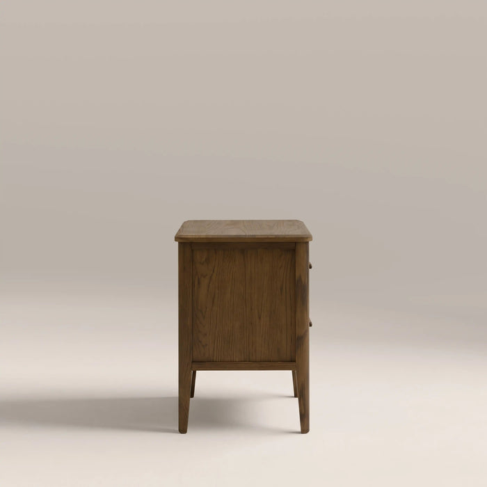 Zander 2 Drawer Rectangle Wooden Bedside Table Walnut