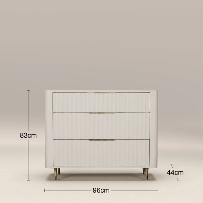 Suvi 3 Drawer Chest of Drawers Ivory