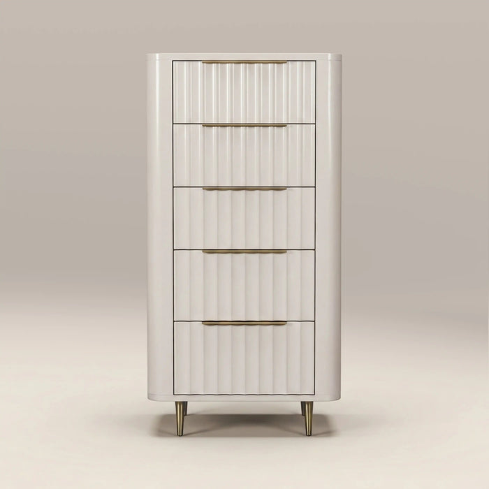 Suvi Tall 5 Drawer Chest of Drawers Ivory