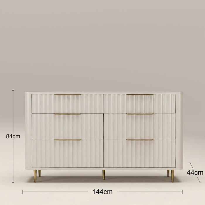 Suvi 6 Drawer Chest of Drawers Ivory