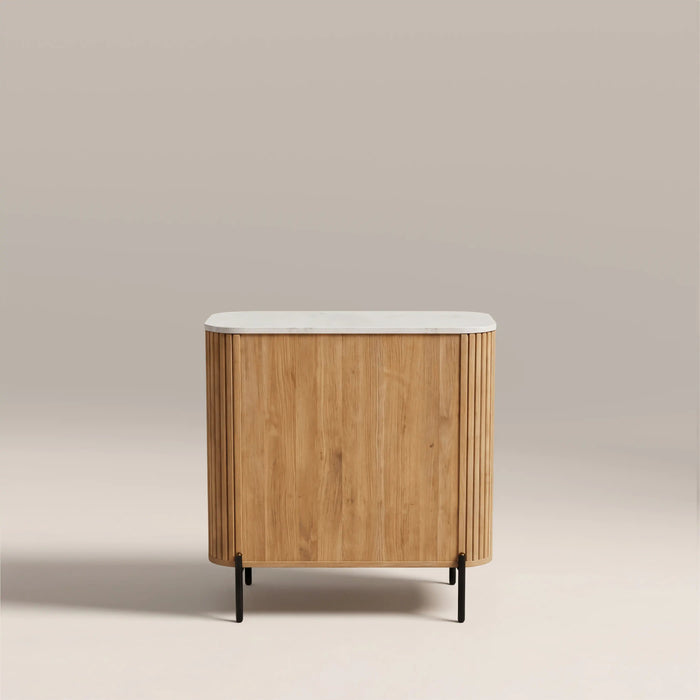 Oliver 3 Drawer Chest of Drawers White Marble & Natural Mango Wood