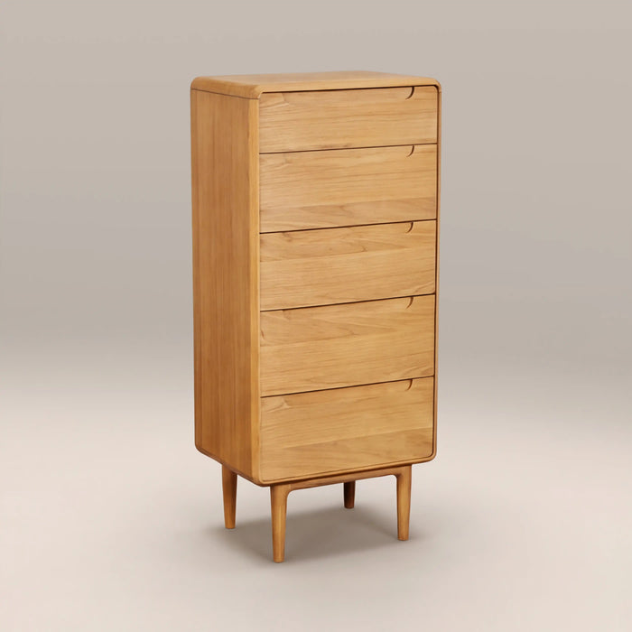 Percy Tall 5 Drawer Tall Chest of Drawers Oak