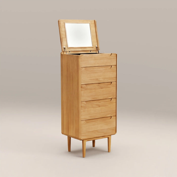 Percy Tall 5 Drawer Tall Chest of Drawers Oak