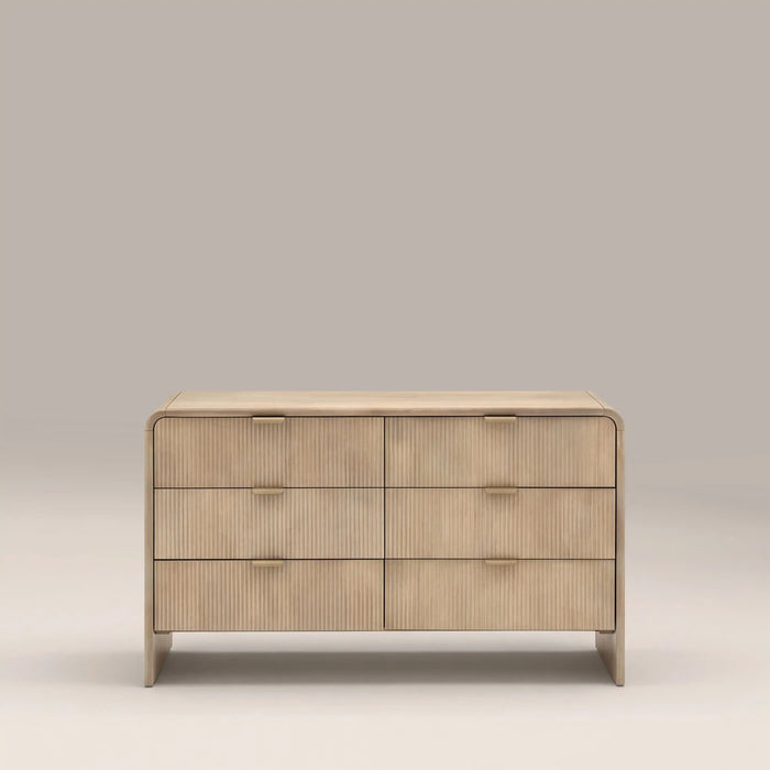 Winnie 6 Drawer Chest of Drawers Natural Mango Wood