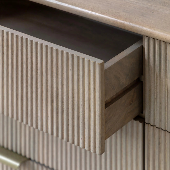 Winnie 6 Drawer Chest of Drawers Natural Mango Wood