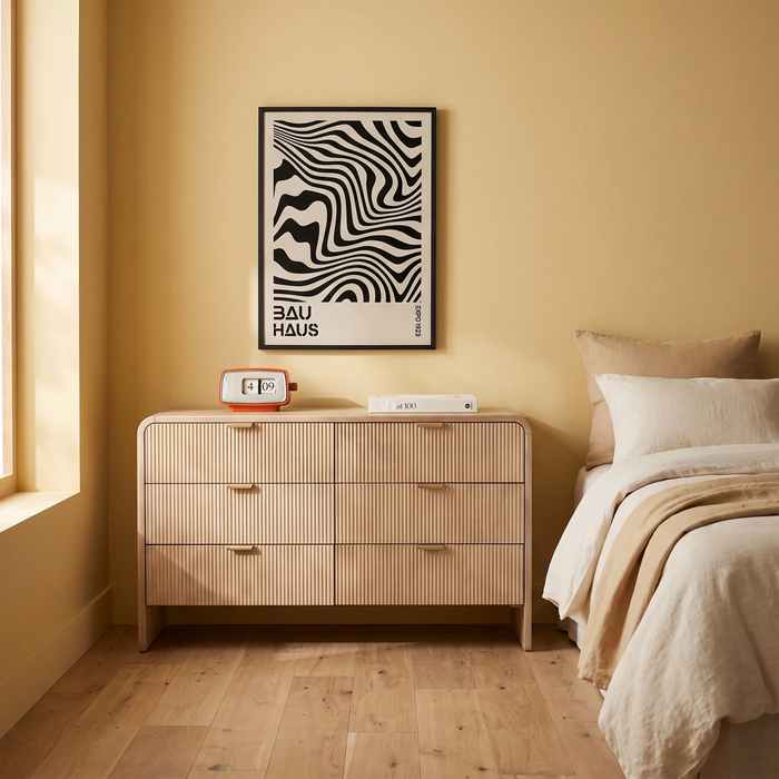 Winnie 6 Drawer Chest of Drawers Natural Mango Wood