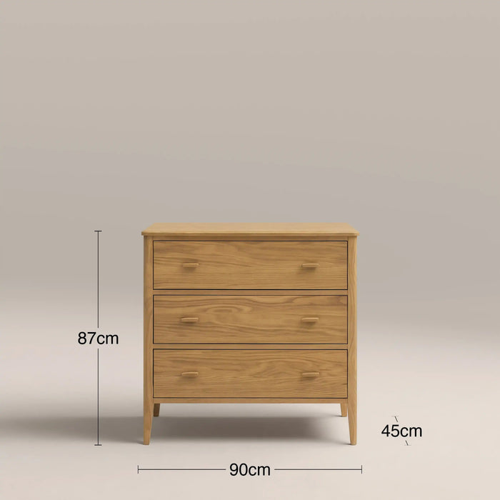 Zander 3 Drawer Chest of Drawers Natural