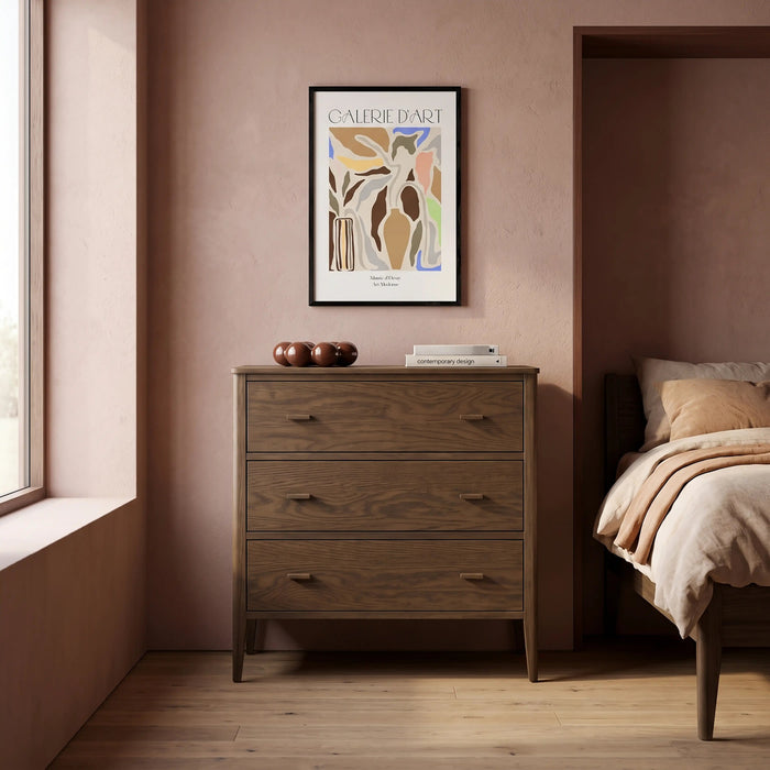 Zander 3 Drawer Chest of Drawers Walnut