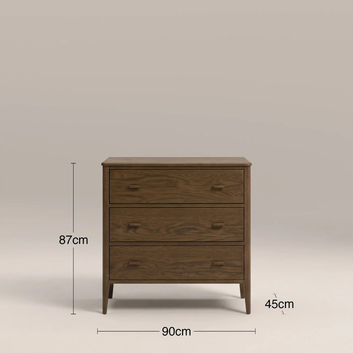 Zander 3 Drawer Chest of Drawers Walnut