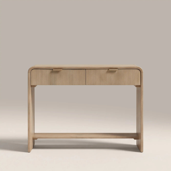Winnie 2 Drawer Wooden Console Table Natural Mango Wood