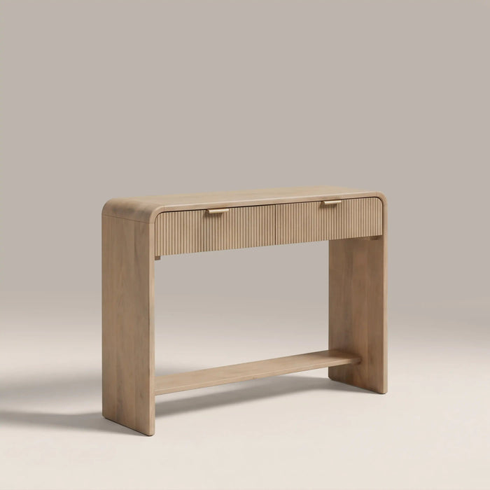 Winnie 2 Drawer Wooden Console Table Natural Mango Wood