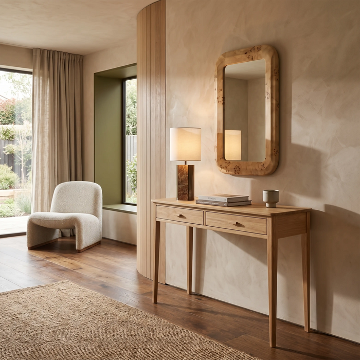 Zander 2 Drawer Wooden Console Table Natural