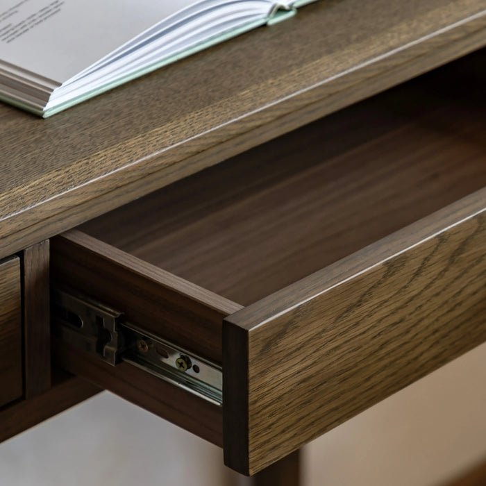 Zander 2 Drawer Wooden Console Table Walnut