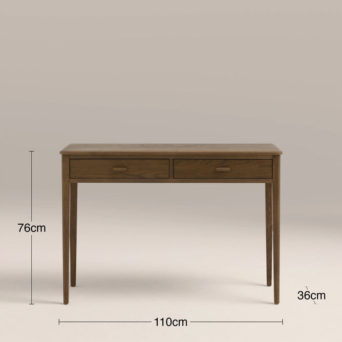 Zander 2 Drawer Wooden Console Table Walnut