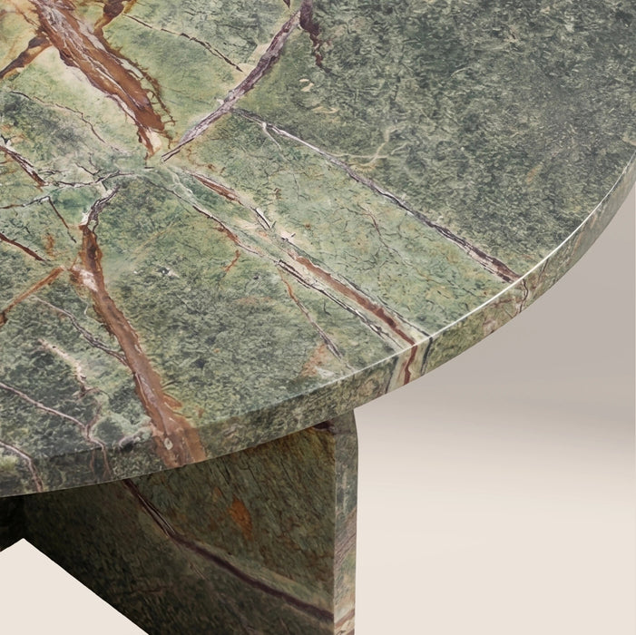 Alba Round Coffee Table Ember Green Marble