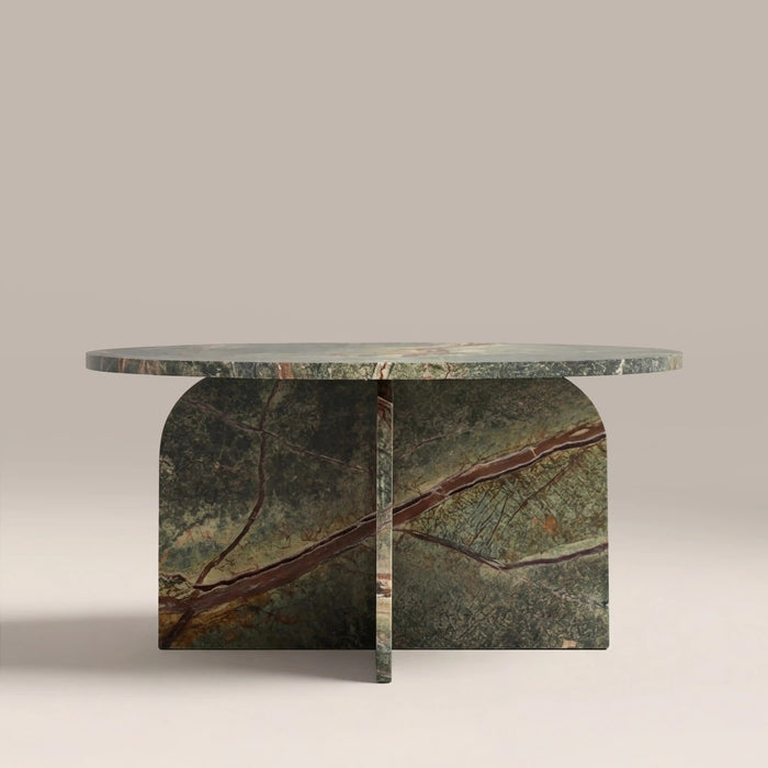 Alba Round Coffee Table Ember Green Marble