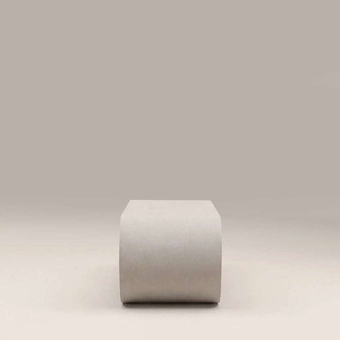 Marin Curved Coffee Table Mottled White Concrete