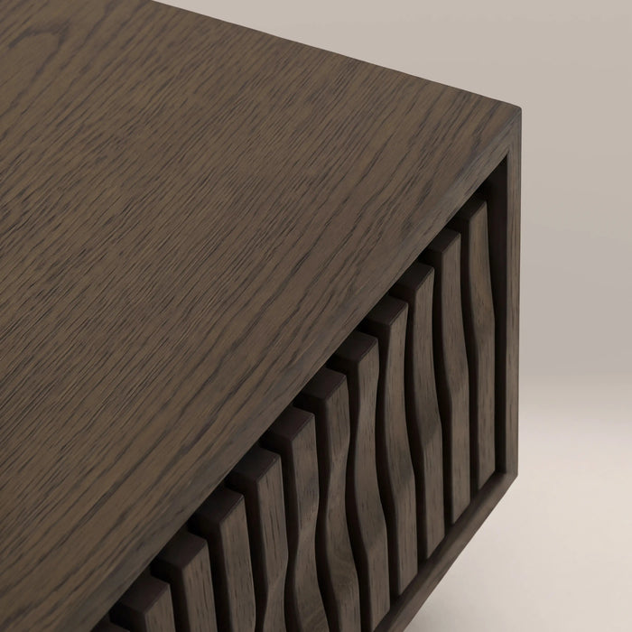 Tampere Rectangle Wooden Storage Coffee Table Dark Walnut
