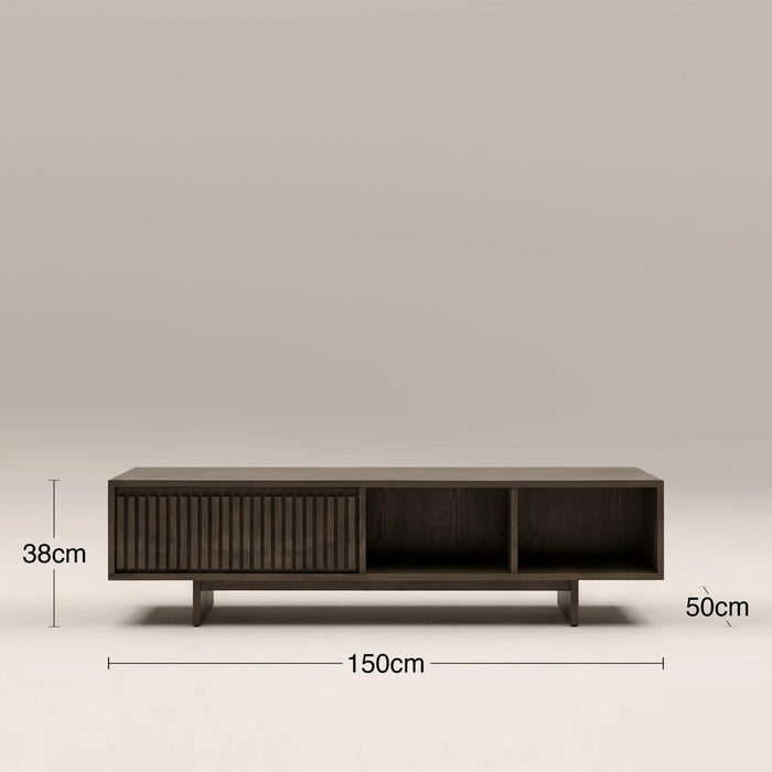 Tampere Rectangle Wooden Storage Coffee Table Dark Walnut