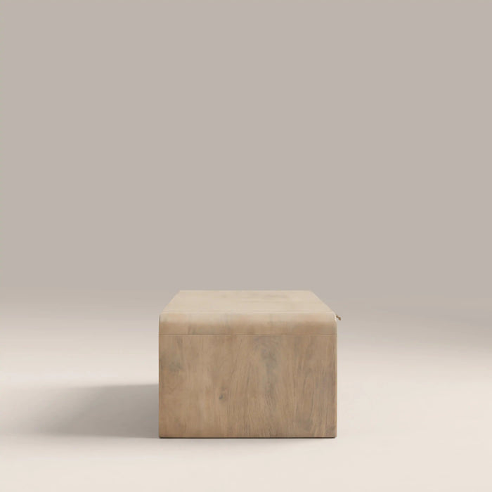 Winnie Curved Wooden Storage Coffee Table Natural Mango Wood