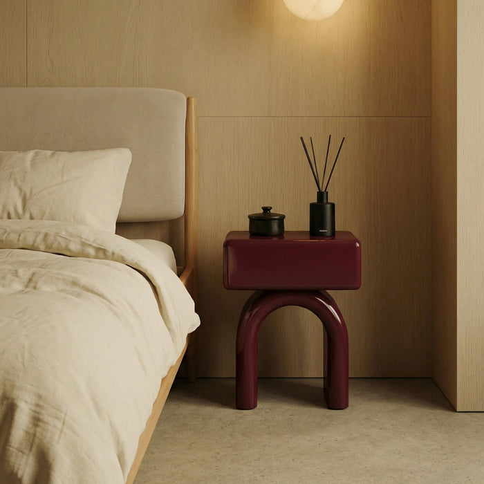 Percy Wooden King Bed Ivory & Oak