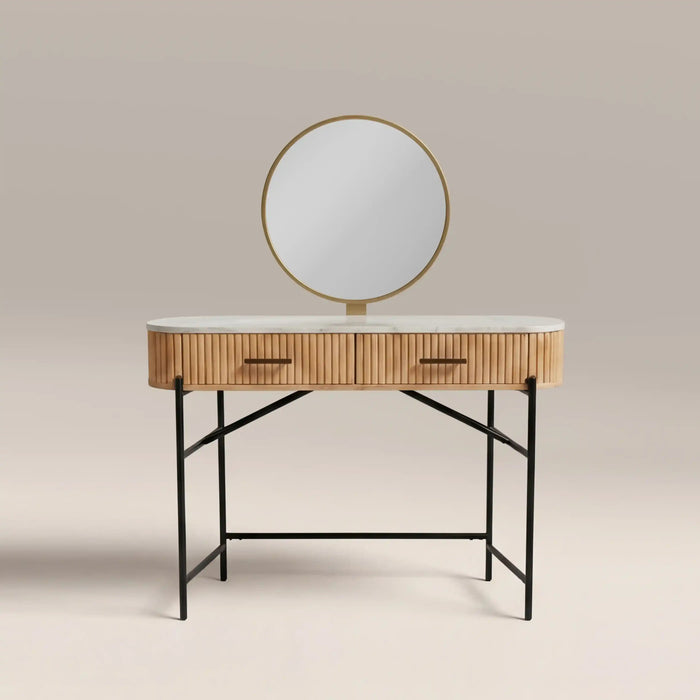 Oliver Round Dressing Table Mirror 60 cm Brass