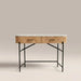 Oliver 2 Drawer Dressing Table | White Marble & Natural