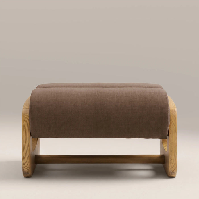 Tosca Footstool Sepia Brown Fabric