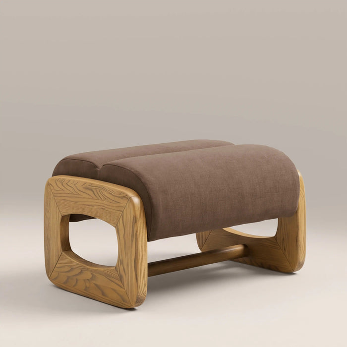Tosca Footstool Sepia Brown Fabric