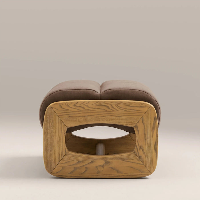 Tosca Footstool Sepia Brown Fabric