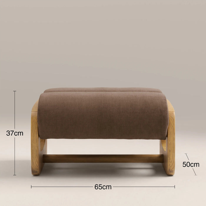 Tosca Footstool Sepia Brown Fabric