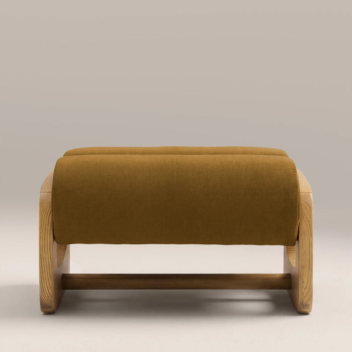 Tosca Footstool Golden Brown Fabric