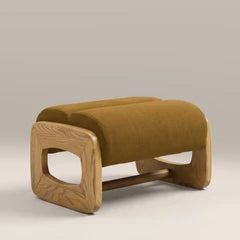 Tosca Footstool | Golden Brown Fabric