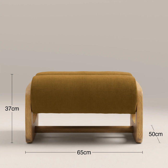 Tosca Footstool Golden Brown Fabric