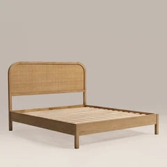 Ashen Wooden King Bed | Oak