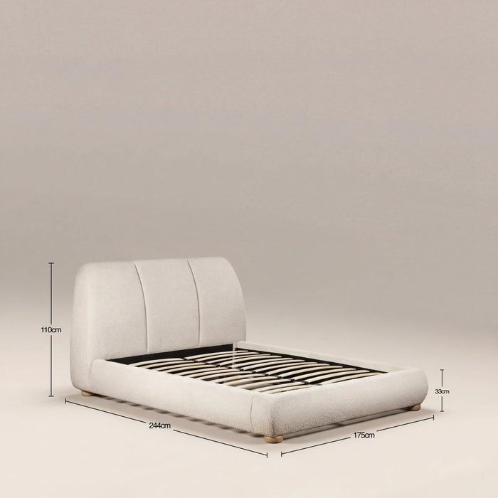 Paro King Bed Ivory Boucle