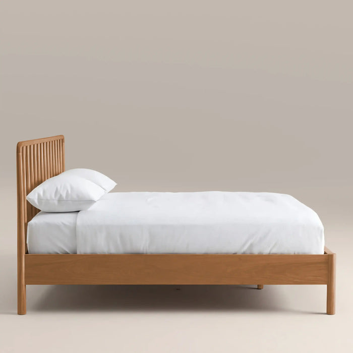 Eva Wooden King Bed Oak