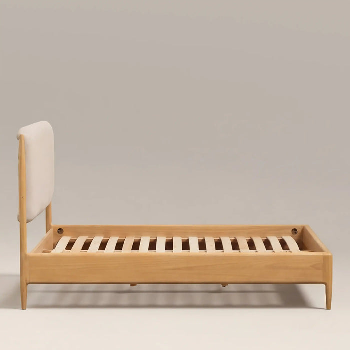 Percy Wooden King Bed Ivory & Oak