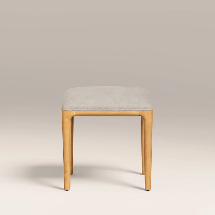 Percy Low Stool Ivory Fabric & Oak